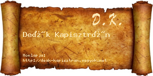 Deák Kapisztrán névjegykártya