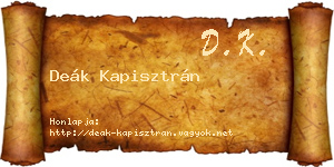 Deák Kapisztrán névjegykártya