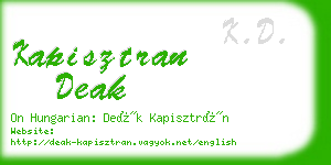 kapisztran deak business card